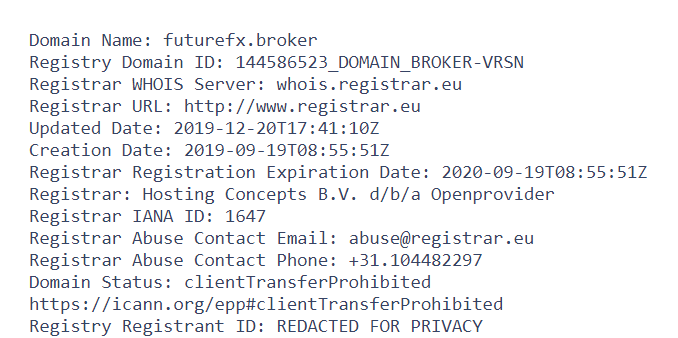 Проверка домена futurefx.broker