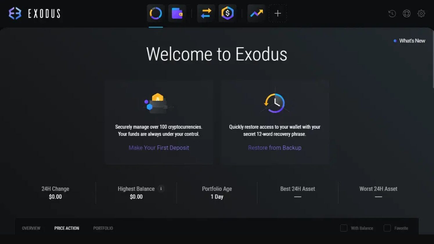 Exodus - криптовалютный кошелек